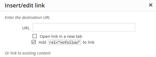 how to add nofollow tag to a link