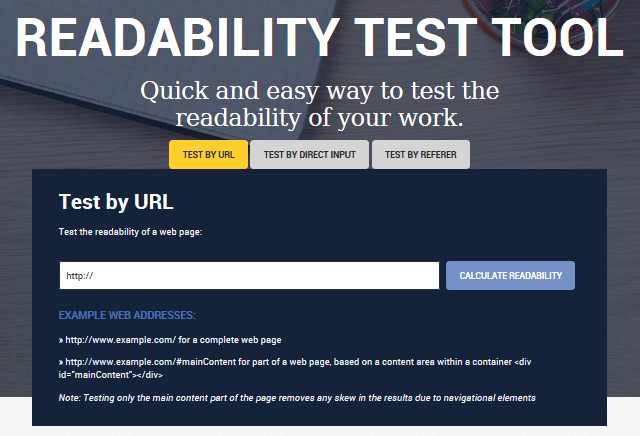 Readability Test Tool