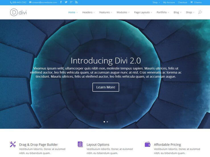 Divi is another impressive wordpress theme from the house of ElegantThemes