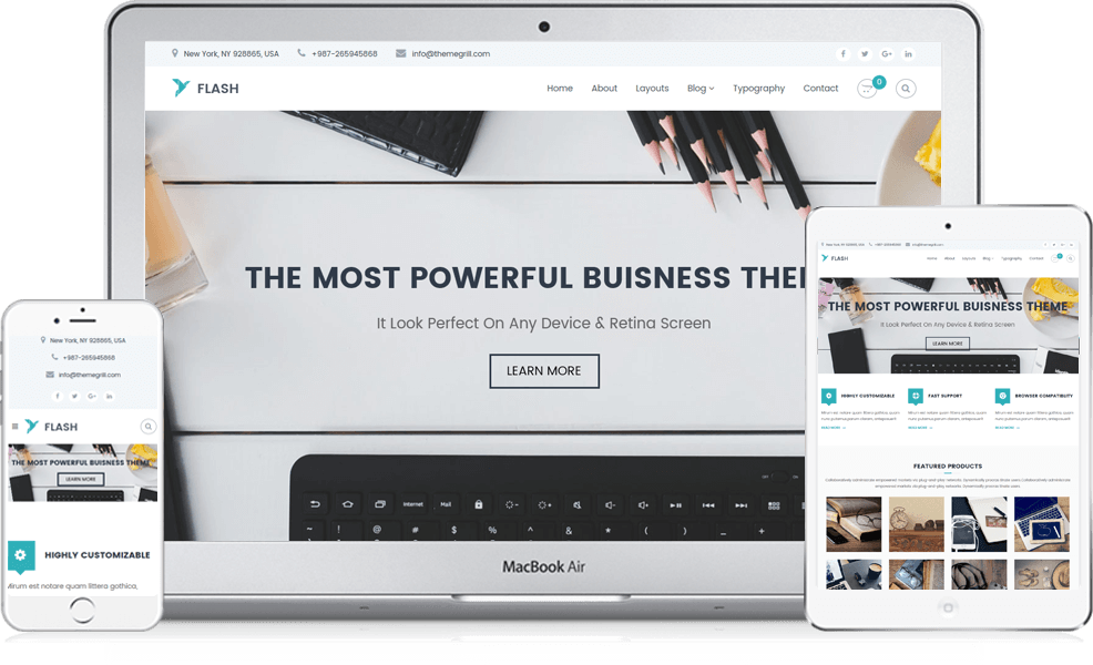 Flash is one the best free responsive themes provided by Themegrill