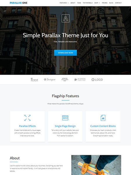 Parallax One is one ultra-modern, responsive wordpress theme release by ThemeIsle