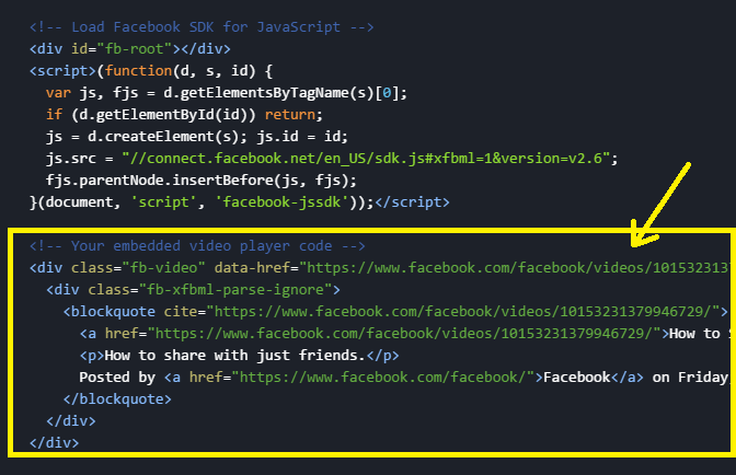 Add the Facebook JavaScript SDK Code