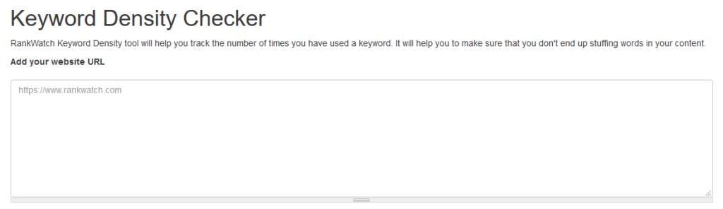 RankWatch Keyword density tool