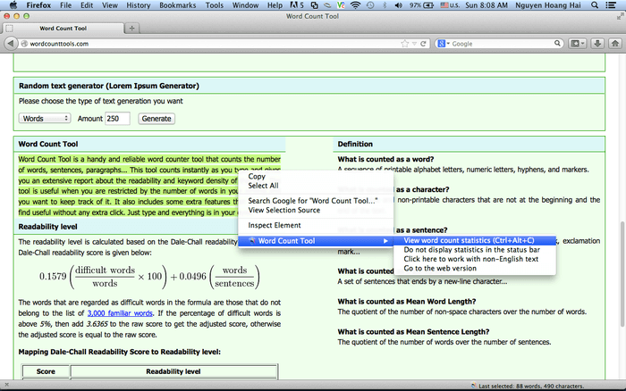 Word Count Tool