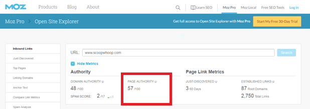 good Domain Authority Score