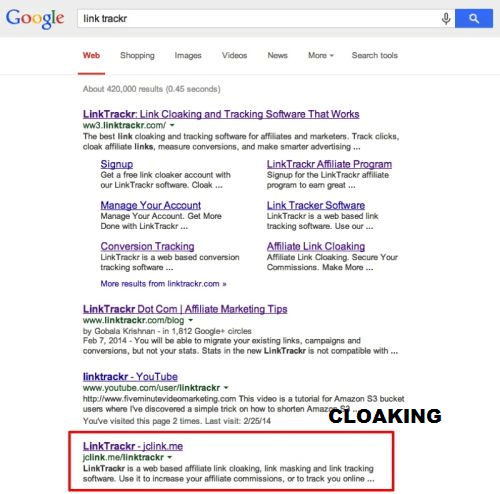 example of cloaking in SEO