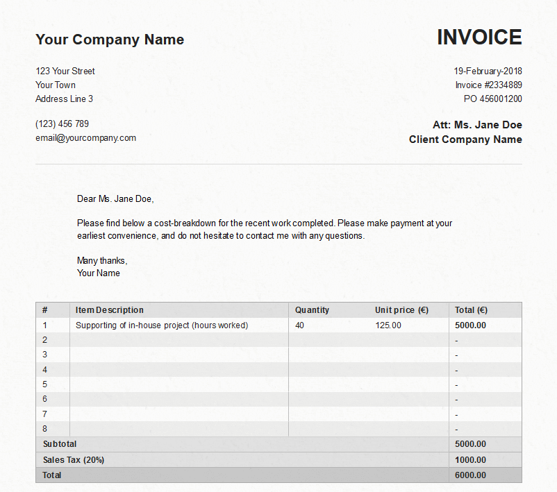 InvoiceToMe - free invoicing service